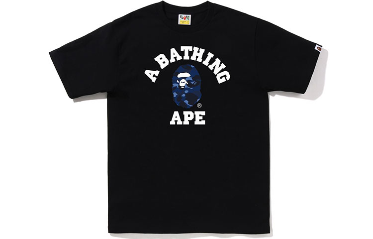 

Футболка BAPE Color Camo College FW22 A Bathing Ape, черный/зеленый