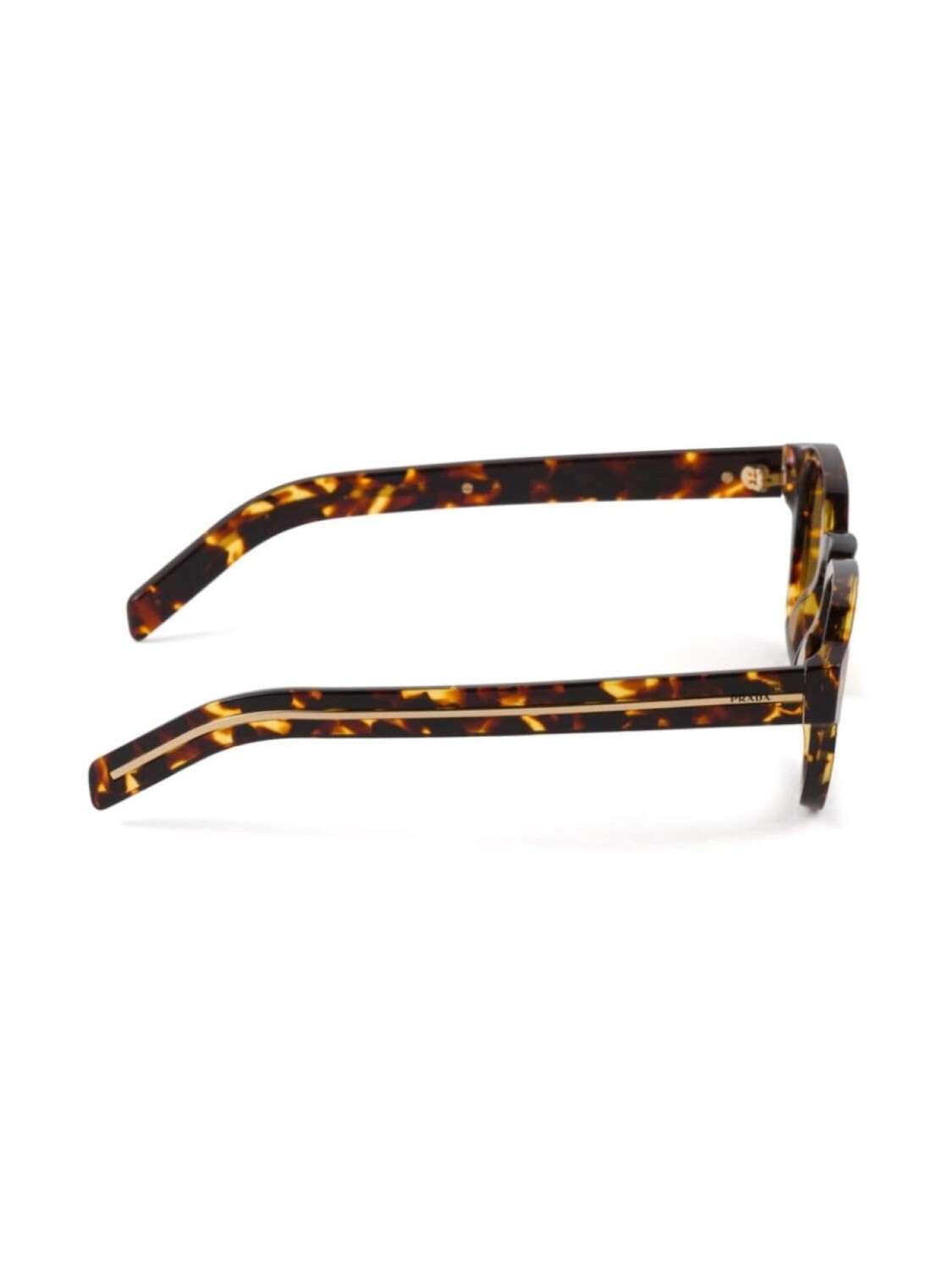 Prada Eyewear солнцезащитные очки в квадратной оправе с логотипом, коричневый — фото 3