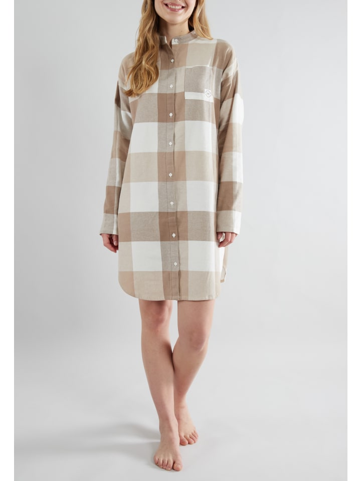 

Ночная рубашка Haarlem в клетку коричневого цвета средней ширины Tom Tailor