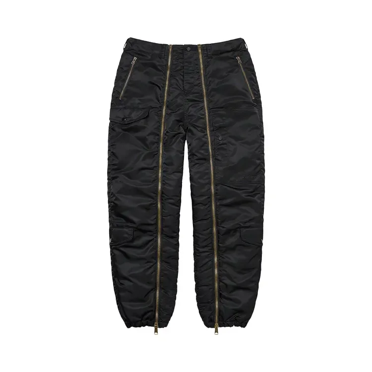 Нейлоновые летные брюки Supreme, черный цвет