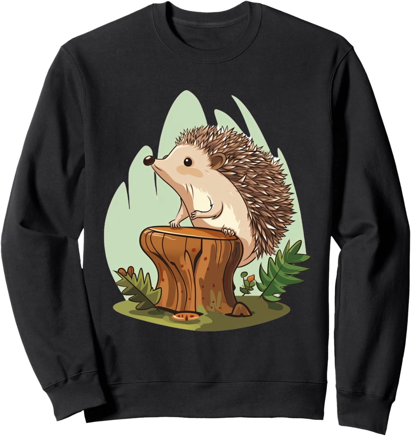 

Толстовка с изображением ежика на бревне в стиле коттеджкор с лесным дизайном Cute Cottagecore Aesthetic Nature Designs, черный