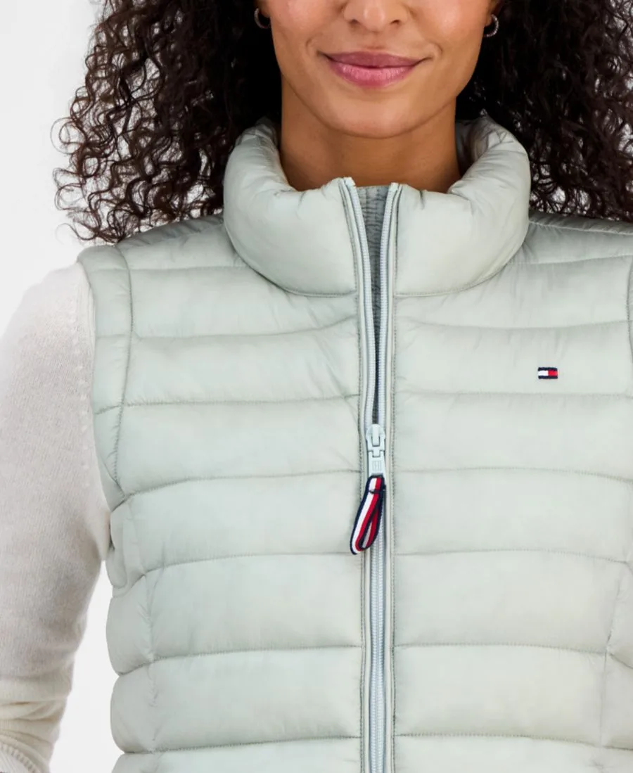 Женский пуховый жилет на молнии спереди Tommy Hilfiger, Seagrass — фото 3