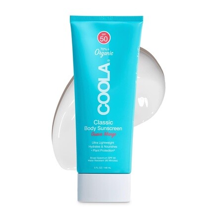 

COOLA Органический солнцезащитный крем SPF 50 Солнцезащитный лосьон для тела 5 жидких унций Гуава Манго