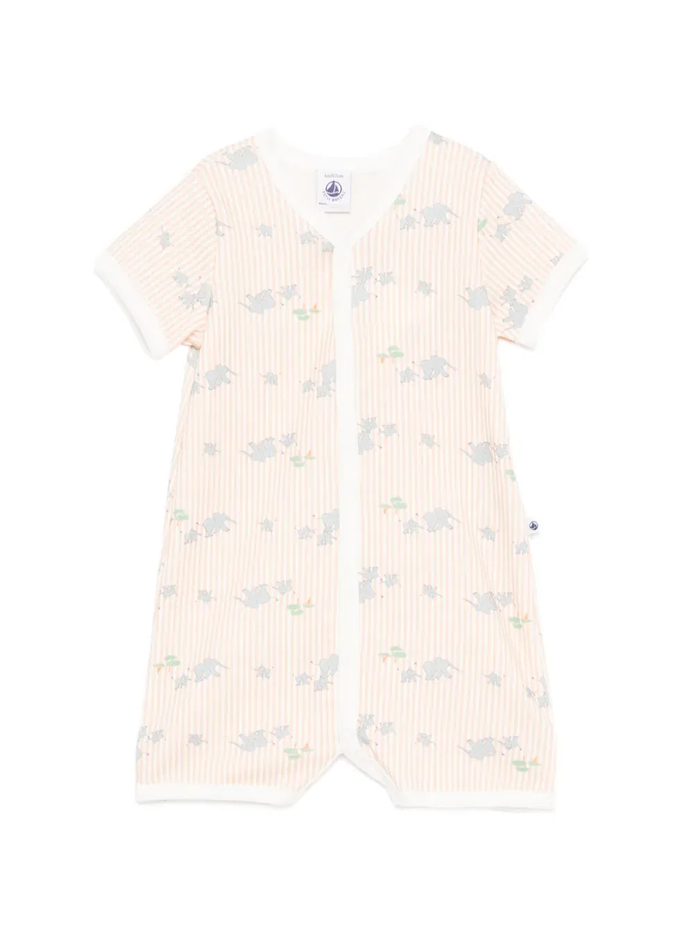 Полосатый комбинезон Petit Bateau, оранжевый