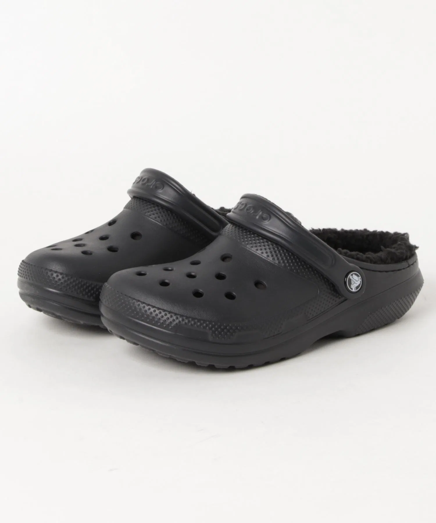 Унисекс сабо Crocs Classic Lined Clog чёрные