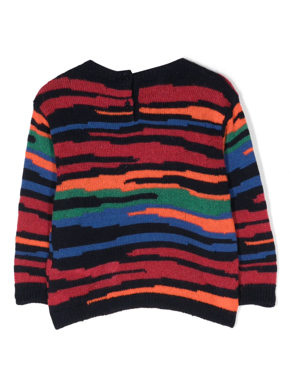 Джемпер с интарсией и нашивкой-логотипом Missoni Kids, синий — фото 2