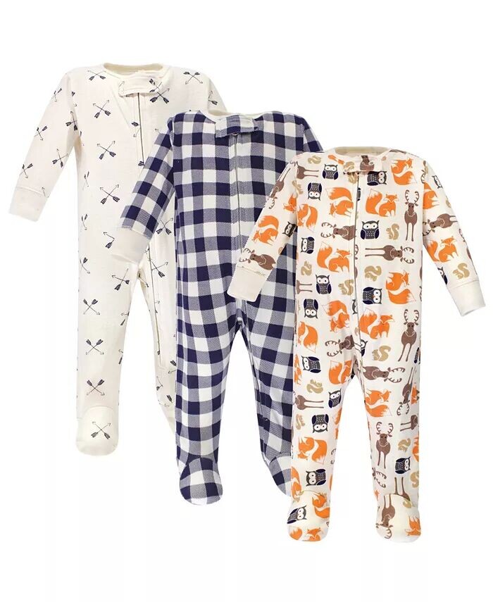 

Хлопковый комбинезон для мальчиков на молнии Sleep and Play 3pk, Forest Hudson Baby, зеленый