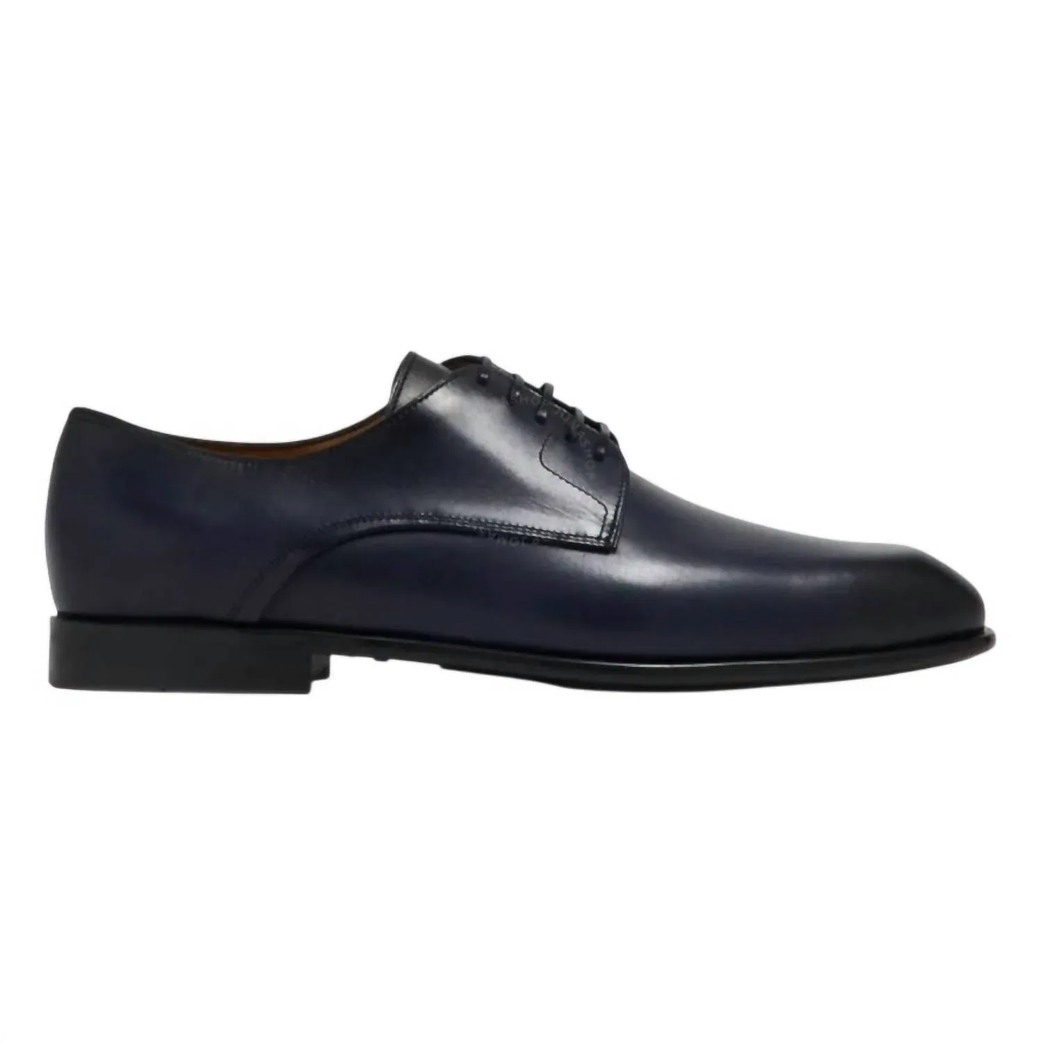 Salvatore Ferragamo Мужские кожаные туфли-дерби Fosco на шнуровке, синего цвета