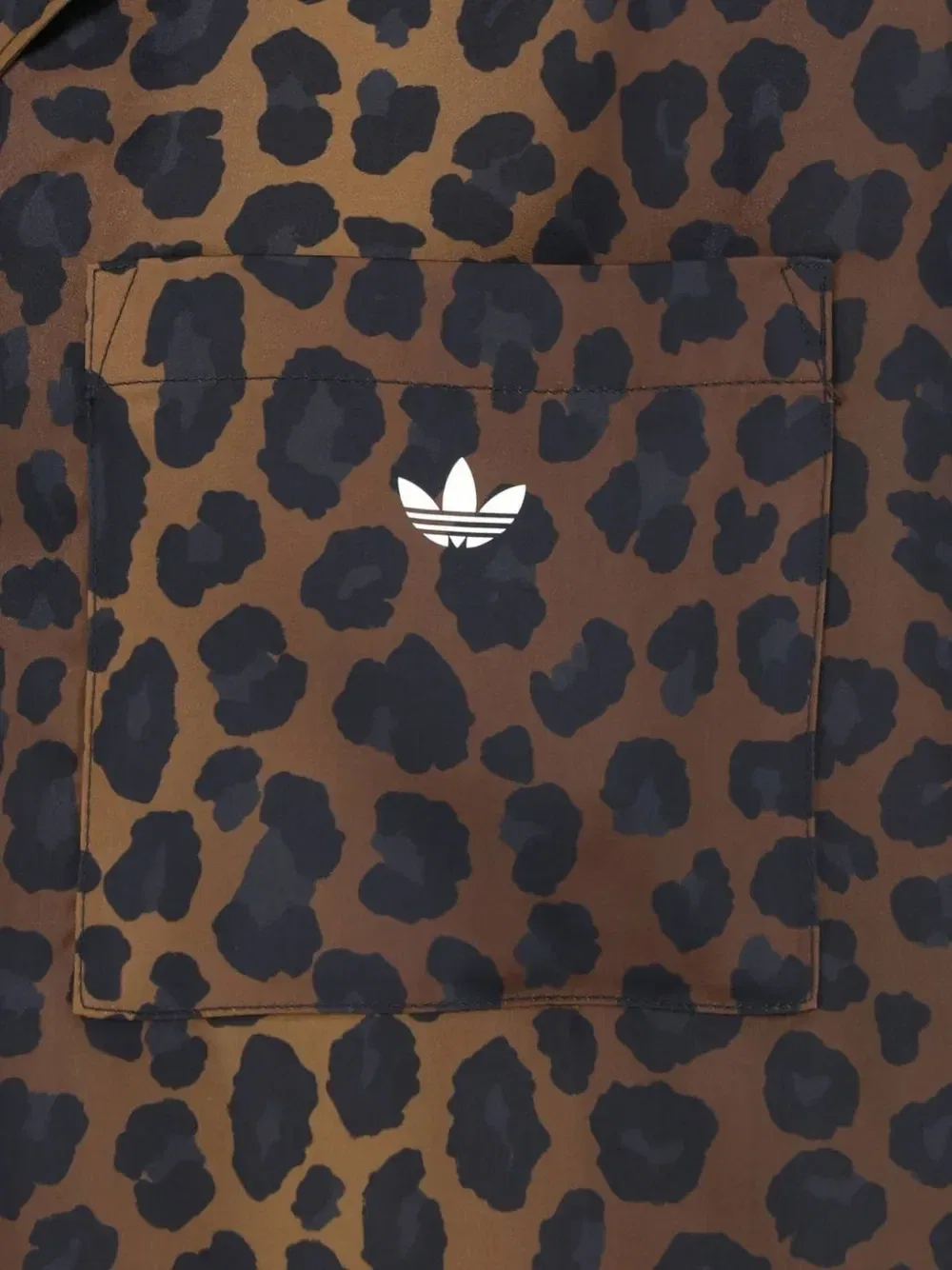 Рубашка с короткими рукавами и леопардовым принтом adidas, коричневый — фото 3