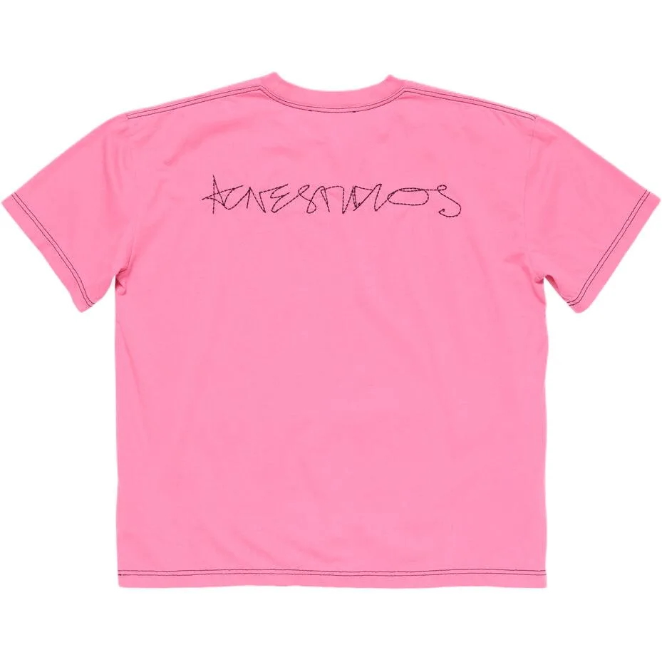 Футболка с логотипом Acne Studios, розовый
