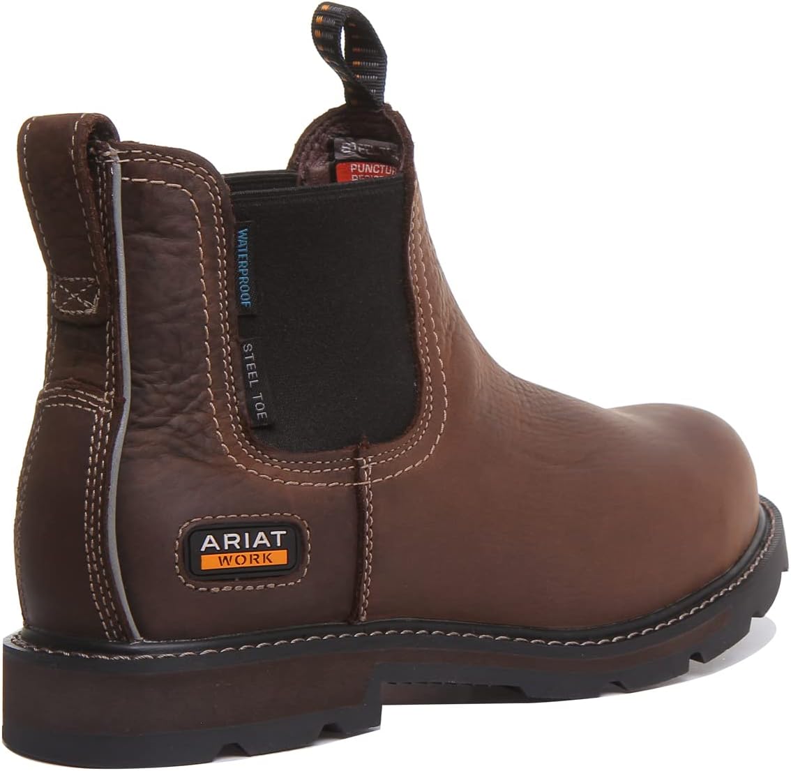 Мужские ботинки Ariat Groundbreaker Jod Eniso H2O St коричневые - водонепроницаемые, брызгозащитные, с металлической промежуточной подошвой, устойчивой к пробиванию — фото 3