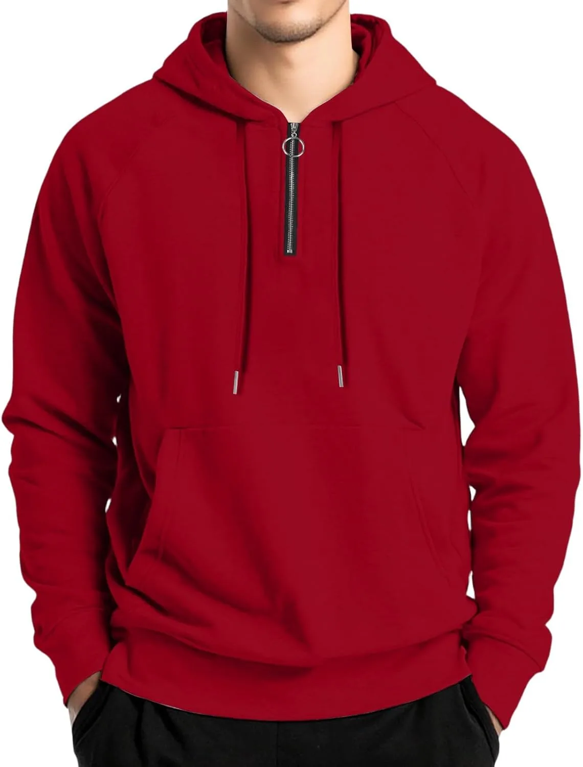 

GOFULY Толстовка с четвертью молнией для мужчин Big And Tall, флисовая, тактическая, с капюшоном и карманом