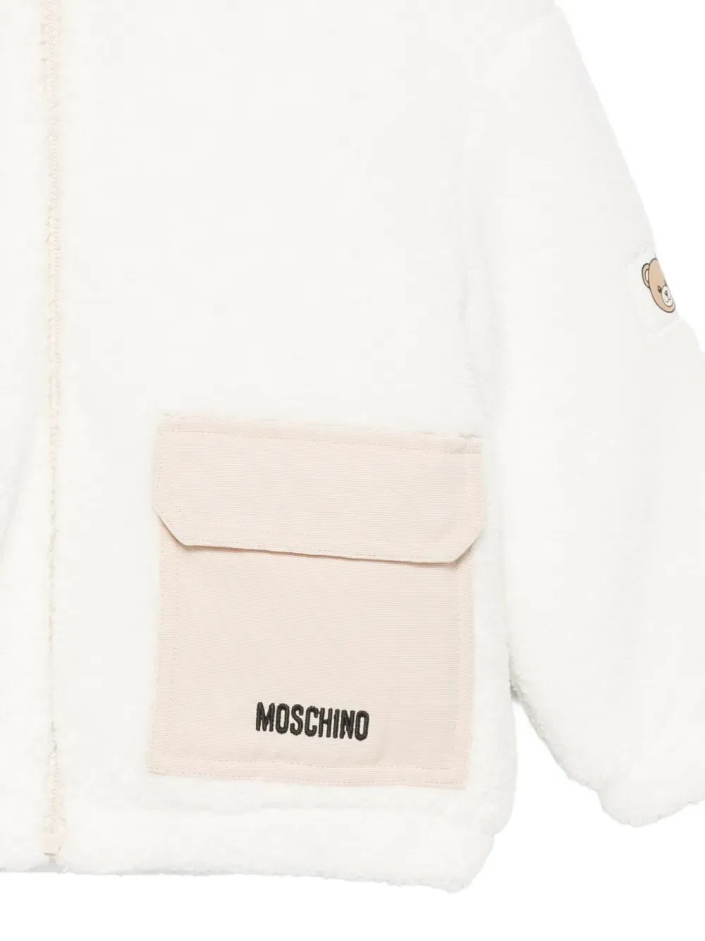Куртка с капюшоном и вышитым логотипом Moschino Kids, белый — фото 3