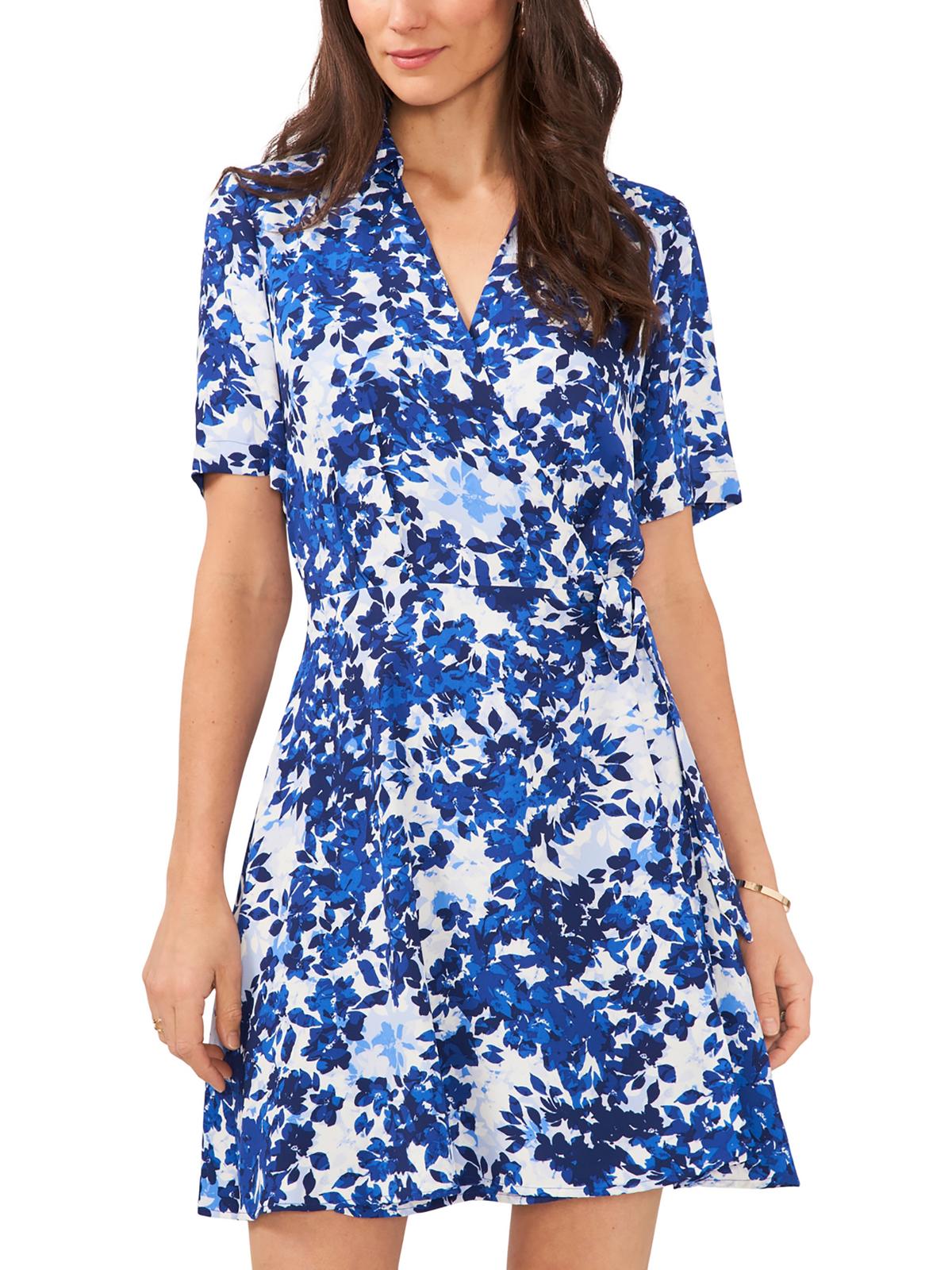 

Женское мини-платье с цветочным принтом Vince Camuto, цвет opulent blue