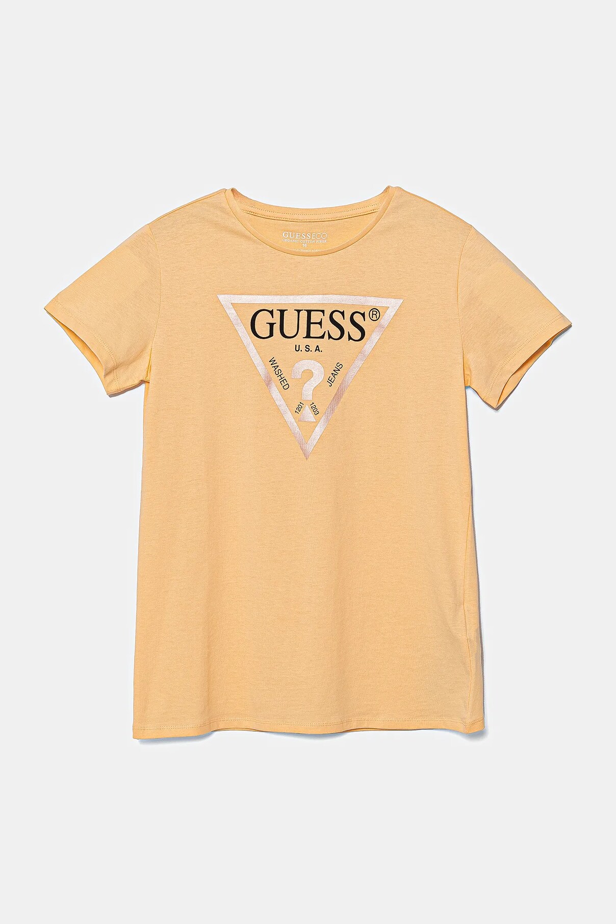 Футболка из хлопка для детей Guess, оранжевый — фото 2