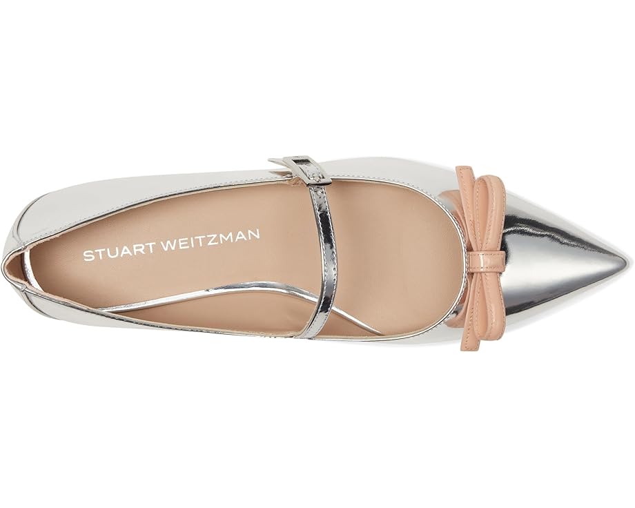 Балетки Stuart Weitzman Stuart Felicity Mary Jane, цвет Silver/Poudre — фото 2