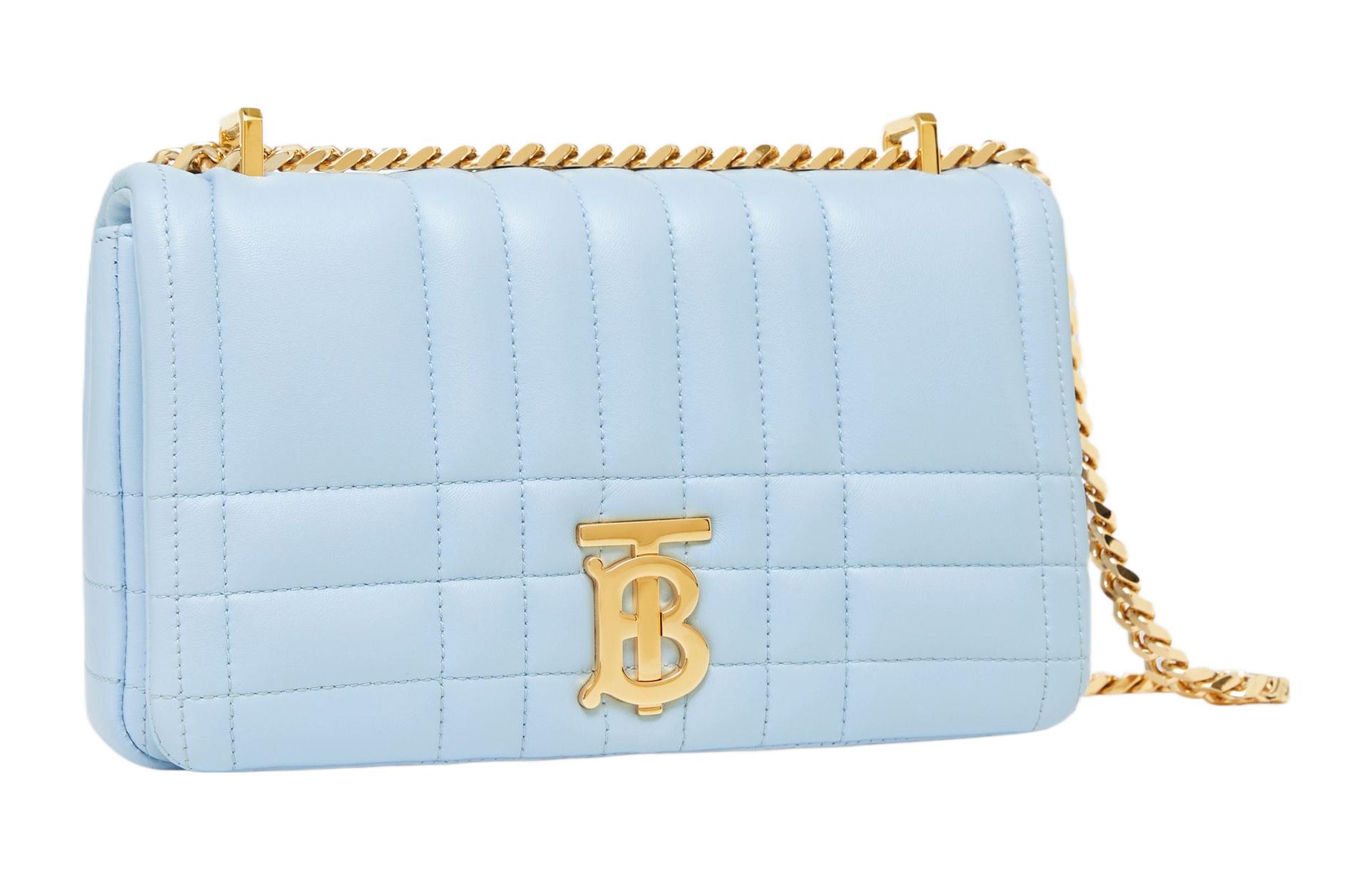 Сумка Burberry Lola из стёганой кожи, маленькая, бледно-голубая — фото 3