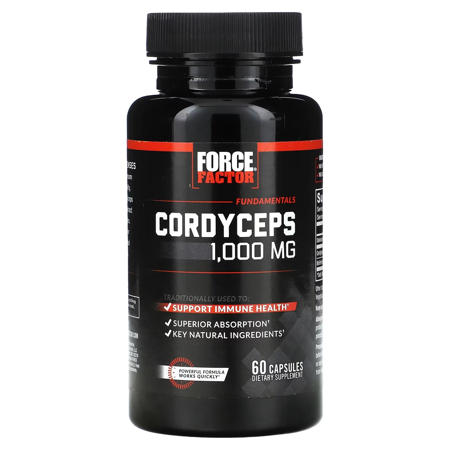 

Кордицепс Force Factor 1000 мг, 60 капсул (500 мг на капсулу)
