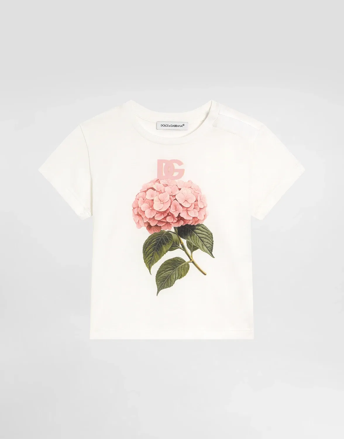 Футболка из джерси с принтом гортензий Dolce & Gabbana, белый