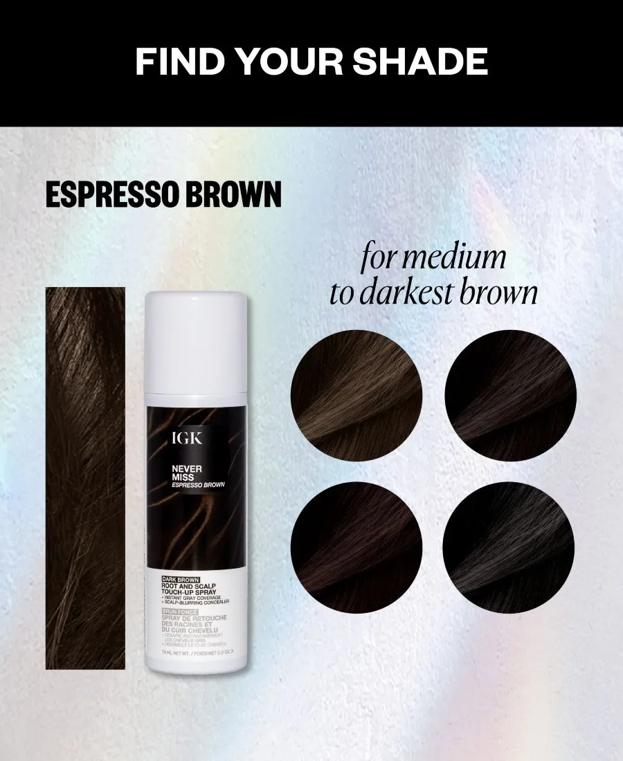 IGK Hair Спрей для подкрашивания корней и кожи головы Never Miss Espresso Brown — фото 3