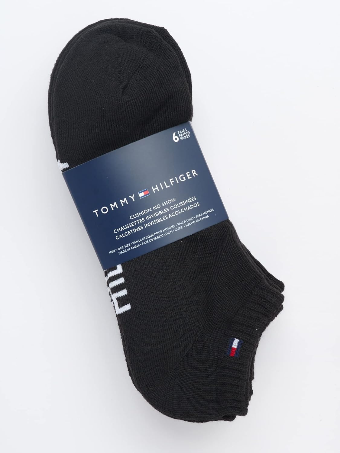 Мужские спортивные носки Tommy Hilfiger - носки Cushion, непрозрачные (6 шт.), Pure Black — фото 3