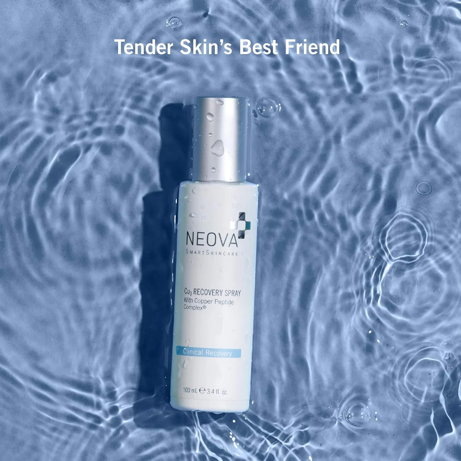 Восстанавливающий спрей NEOVA SmartSkincare Cu3 охлаждает и увлажняет кожу благодаря капелькам комплекса медных пептидов, обеспечивая комфорт и нежность. — фото 2