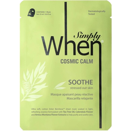 

Унисекс тканевая маска для лица Simply Cosmic Calm Soothe Ultra Soft Cotton Linter Bemliese, When