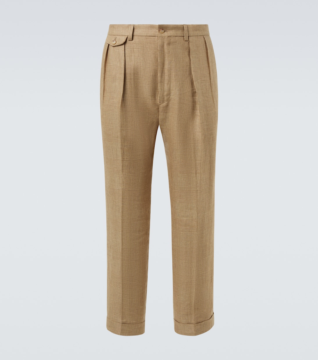 

Уитмен прямые брюки из льняной ткани в клетку Polo Ralph Lauren, Brown Grenplaid