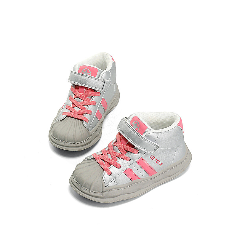 Детские кроссовки для скейтбординга Kids High-top Pink/Sliver Jeep, розовый — фото 4