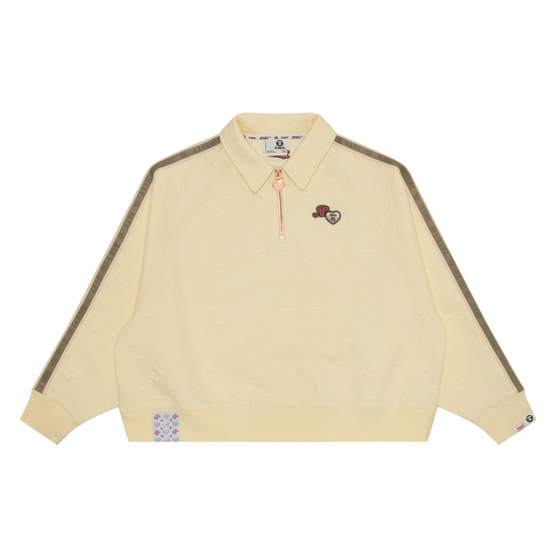 

Свитшот A Bathing APE Moonface Logo с молнией наполовину Aape, белый