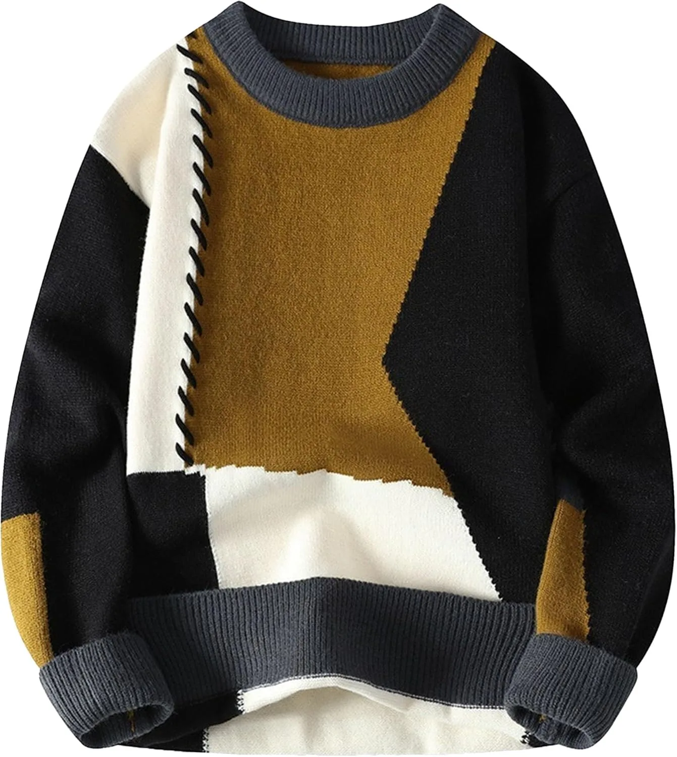 Свитер мужской вязаный Oversized Cable Knitted Colorblock