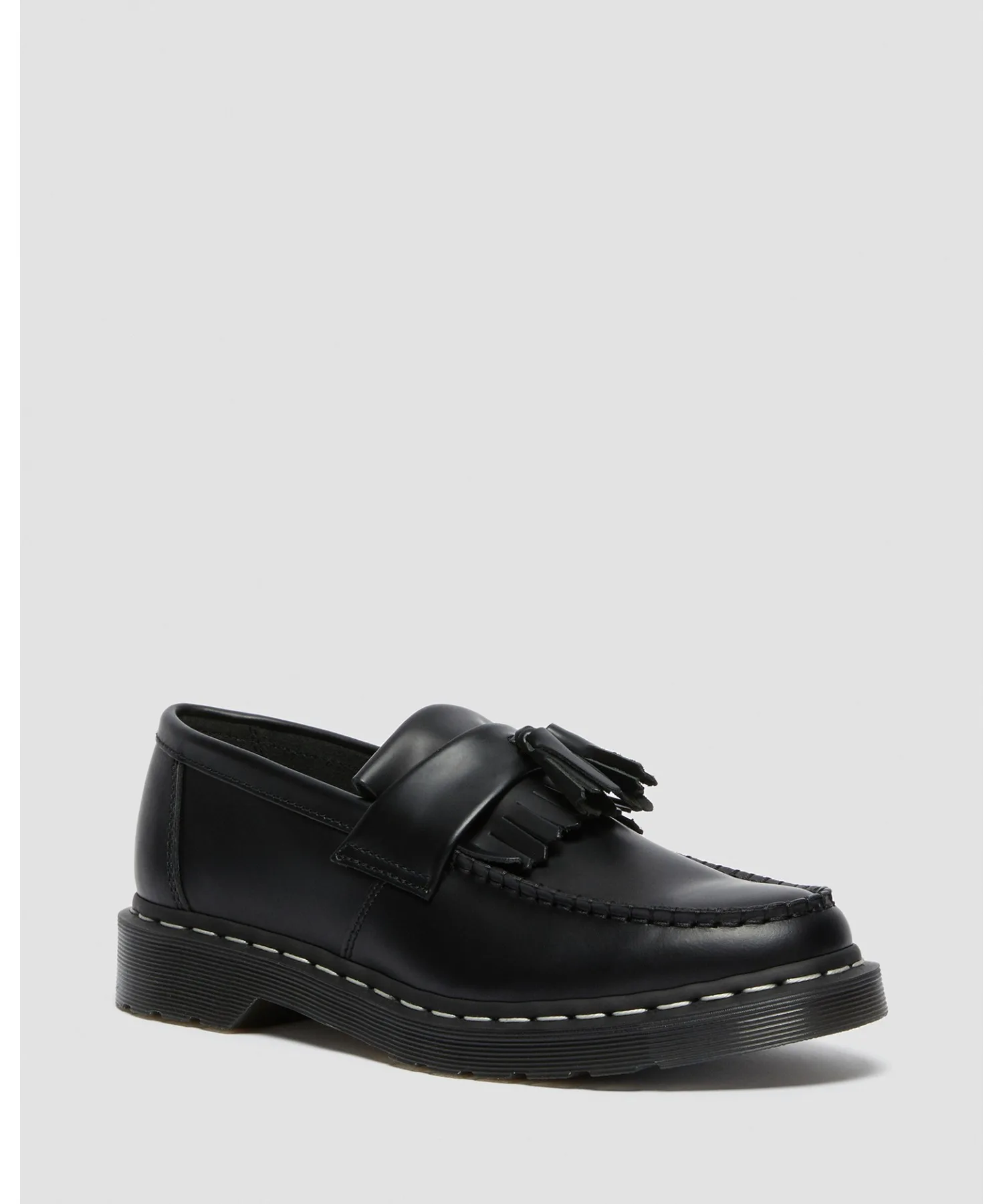 Унисекс лоферы Dr. Martens ADRIAN с белой строчкой чёрные