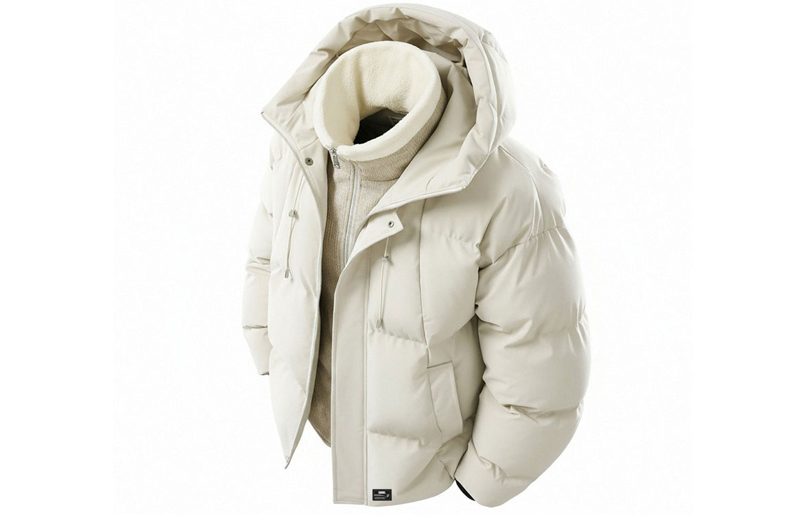 

Пуховик Unisex Hooded Thickened ZIAREL, бежевый оранжевый[removable logo]