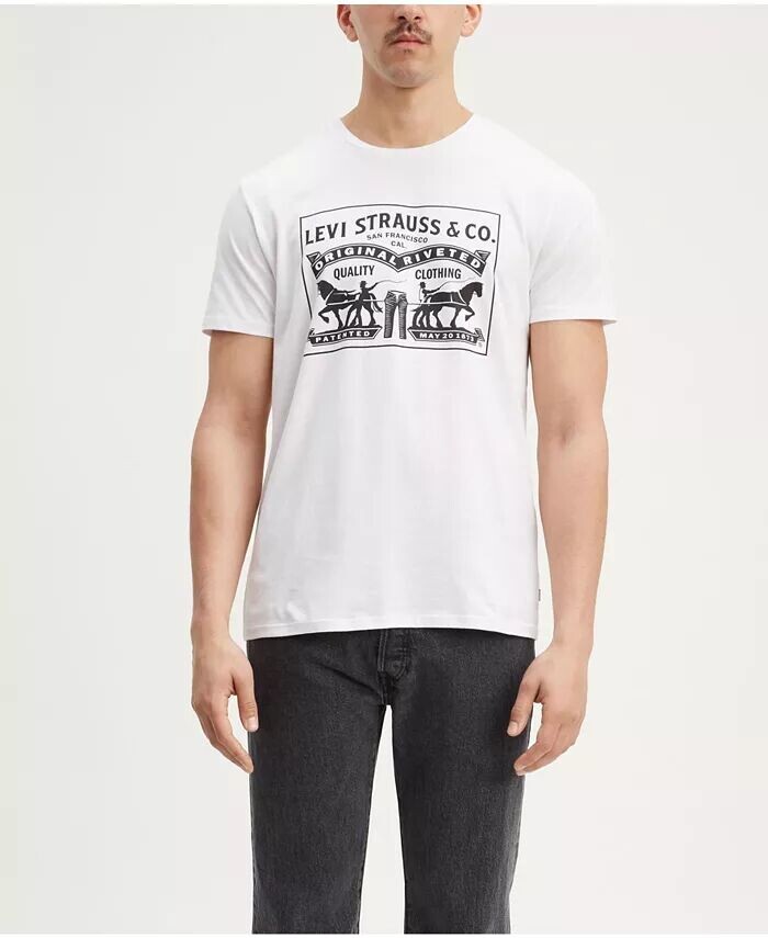 

Футболка мужская с круглым вырезом и принтом 2-Horse Regular Fit Levi's, белый