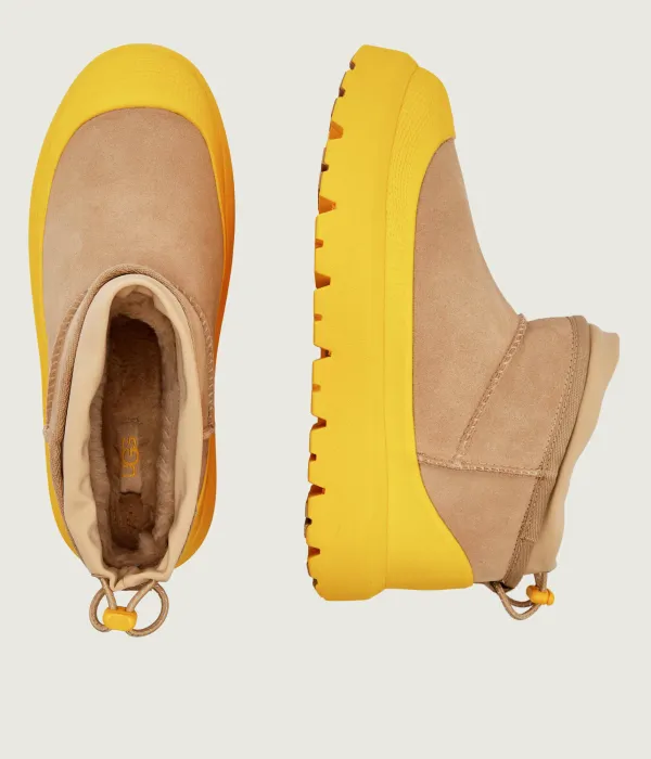 Мужские зимние ботинки Ugg замшевые гибридные, бежево-желтый — фото 4
