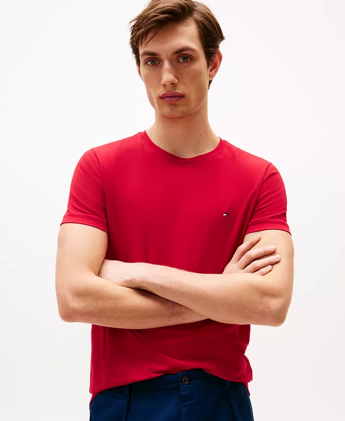 

Мужская хлопковая футболка Slim-Fit с эластичной тканью Tommy Hilfiger, красный