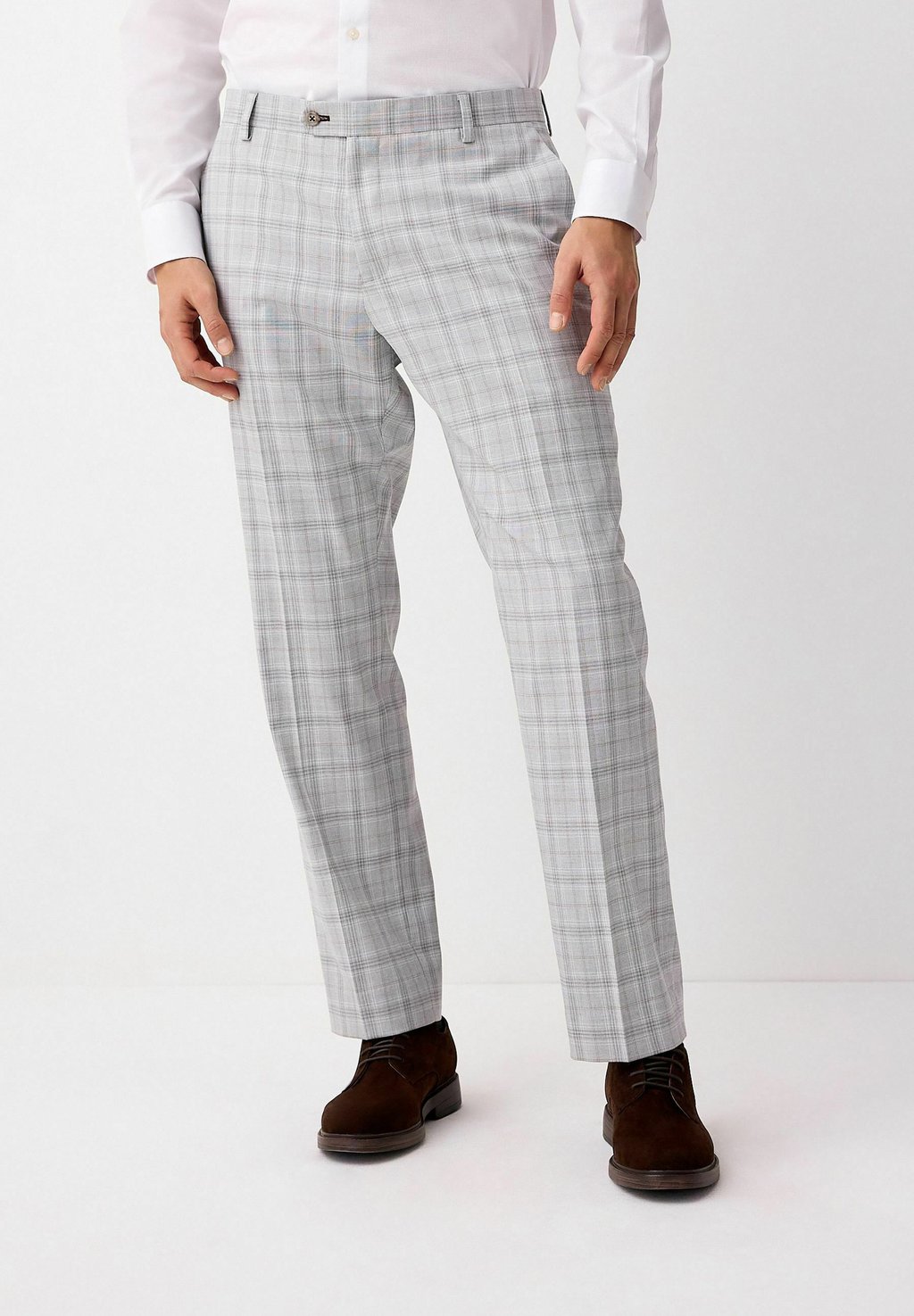 

Костюмные брюки REGULAR FIT - TAILORED FIT CHECK - Trousers Next, серый