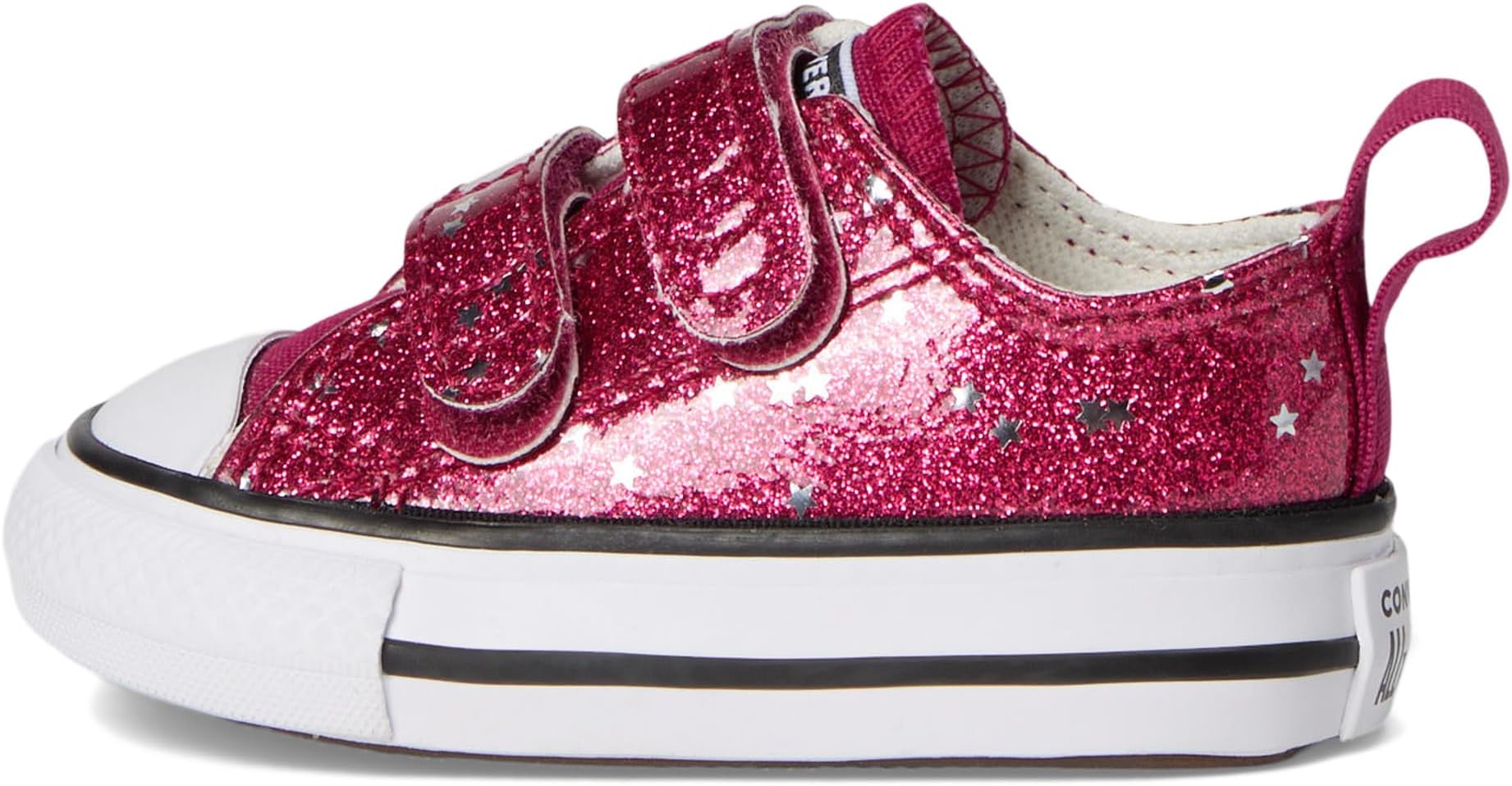 Кроссовки Converse Kids Chuck Taylor All Star Glitter Easy On, цвет Sporty Berry/White/Egret — фото 4