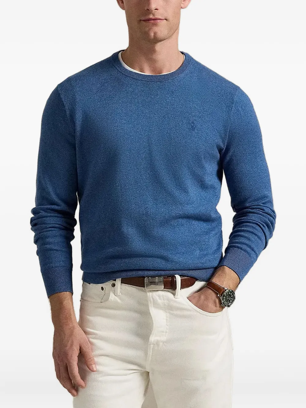 

Свитер с вышитым логотипом POLO RALPH LAUREN, синий