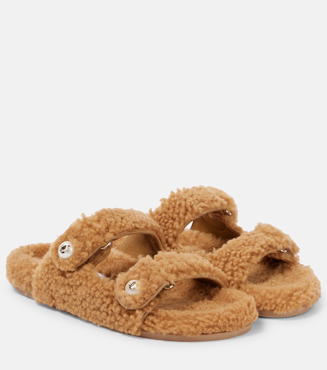Сандалии из фаянсовой овчины Jimmy Choo, Rattan