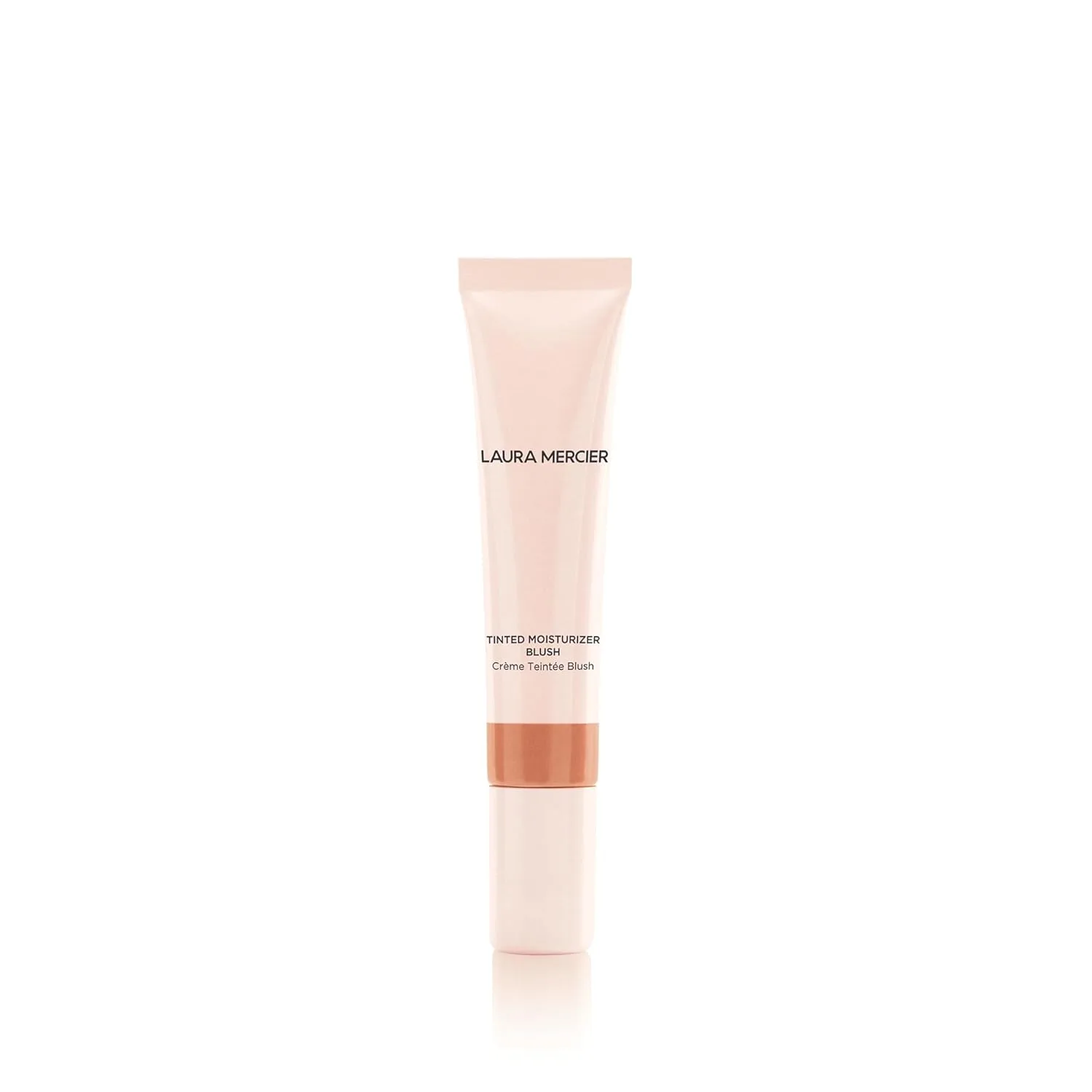 Увлажняющие румяна с тонирующим эффектом от Laura Mercier: стойкие кремовые румяна, легкая текстура, регулируемая плотность покрытия, увлажнение до 12 часов, кремовый и мерцающий финиш, тон для щек. 14.18 г (1 шт.), Mediterranee - Pale Coral Nud...