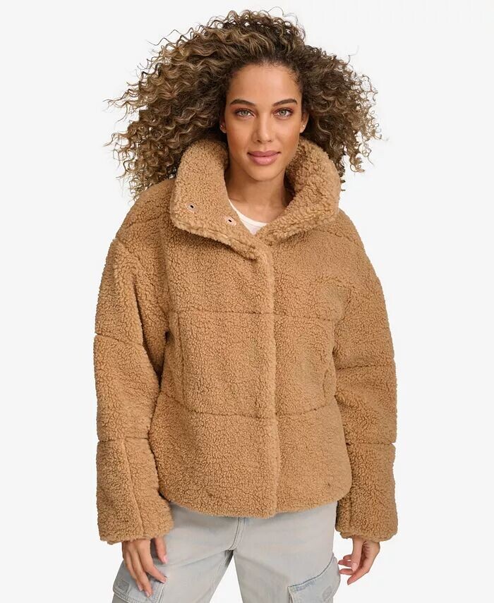 

Женская короткая куртка из шерпы Teddy Levi's, коричневый