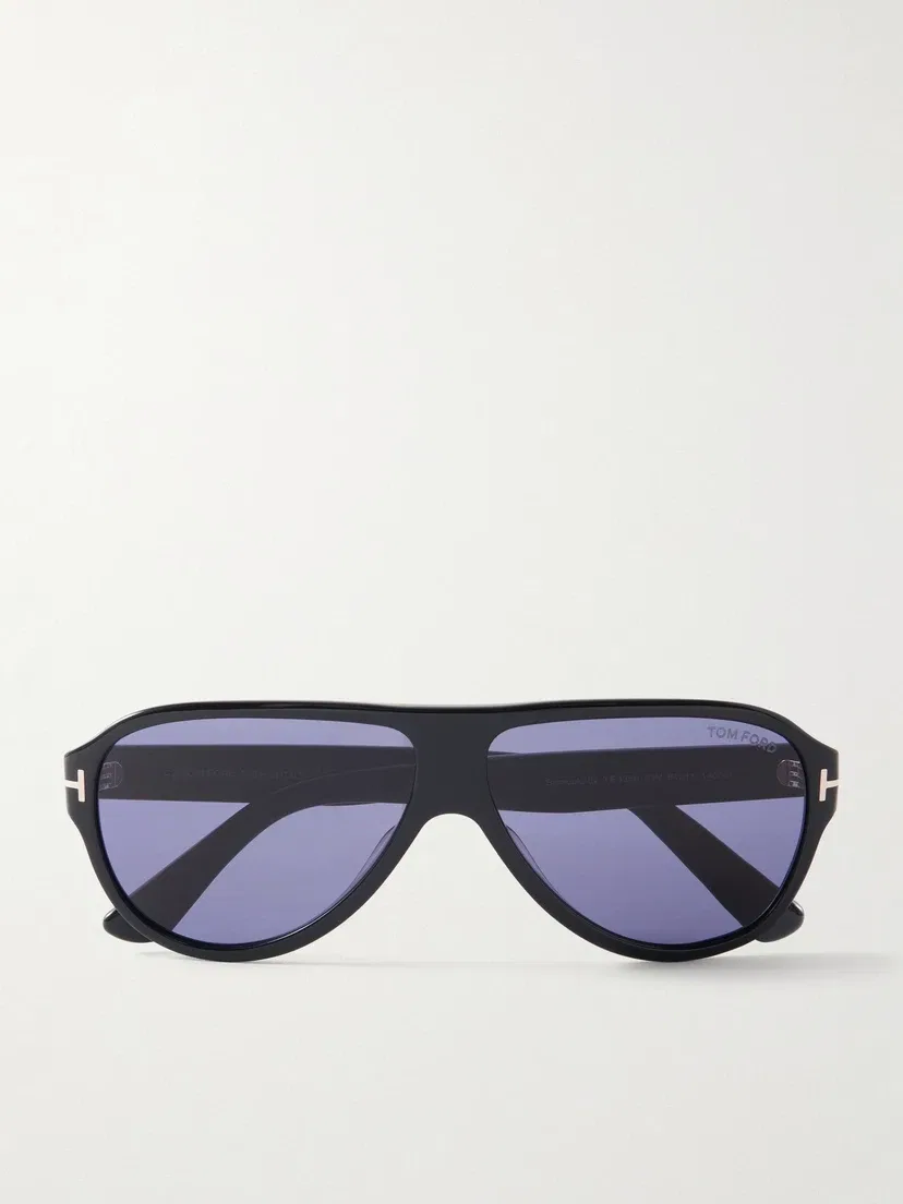Солнцезащитные очки-авиаторы Samuele из ацетата TOM FORD Eyewear, черный
