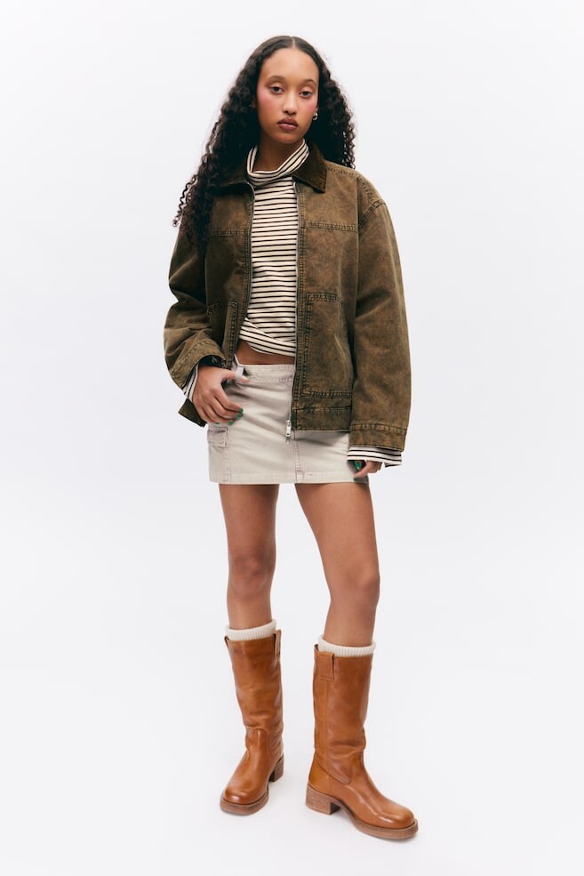 

Утепленная куртка из хлопчатобумажной ткани Monki, коричневый