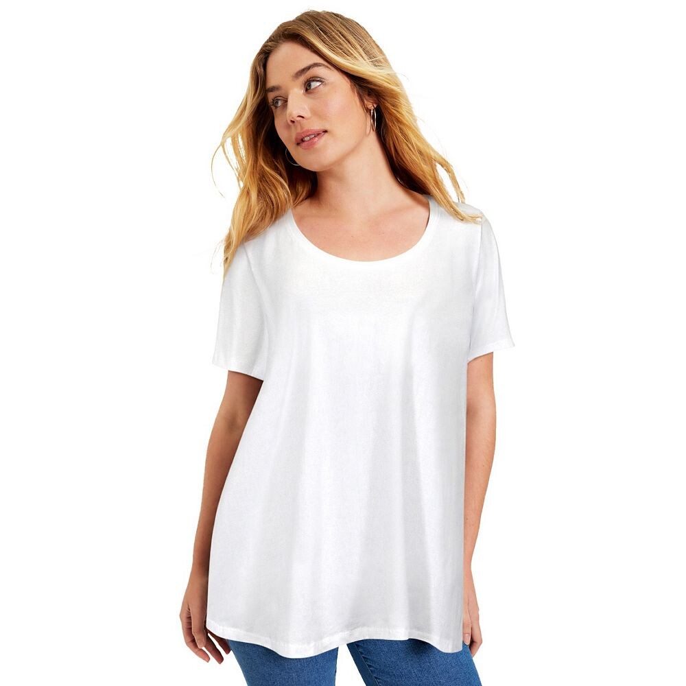 

Июнь + Vie, женская футболка больших размеров с короткими рукавами Swing One + Only Tee June+Vie, белый