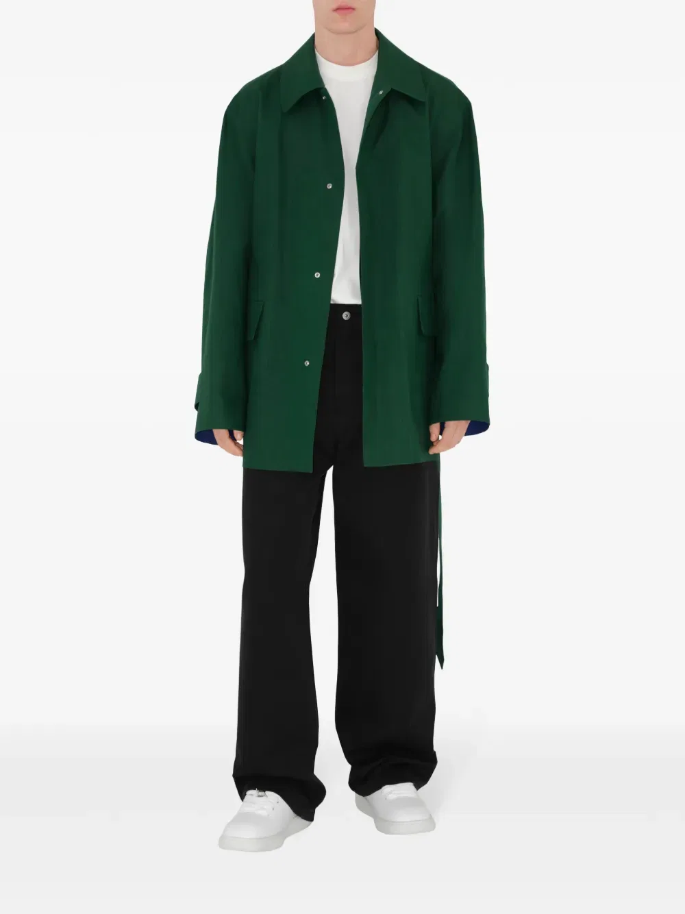 Пальто Burberry Однобортное хлопковое, зеленый — фото 2