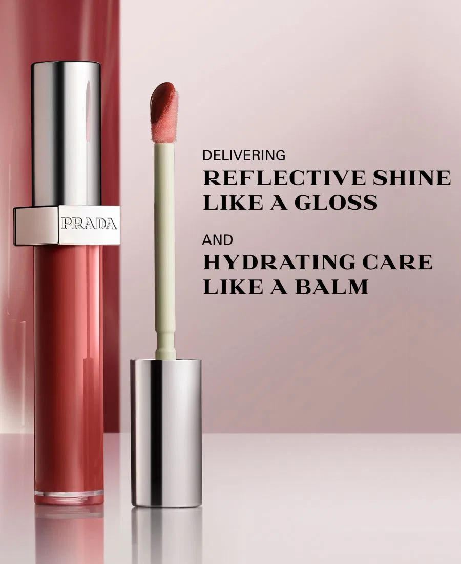 Жидкий глянцевый бальзам для губ Reflection, 9 г Prada Beauty, p259 pixel plum — фото 2