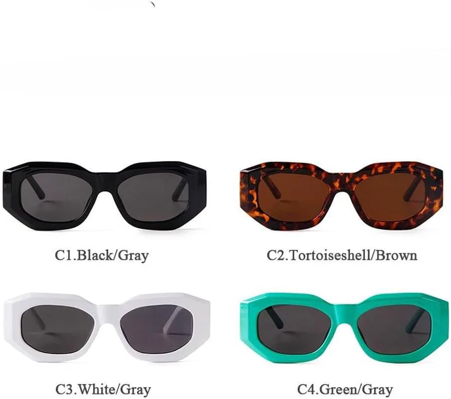 

Модные солнцезащитные очки с цепочкой на дужках, элегантная белая прямоугольная оправа, винтажные солнцезащитные очки с леопардовым принтом для женщин TYUVIVO, C3