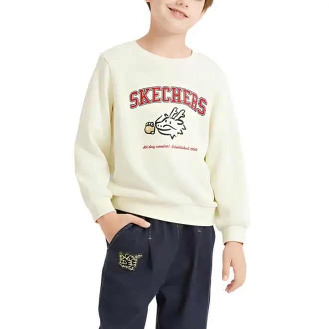 Свитшот Детский Skechers Кремовый Бежевый Белый — фото 4