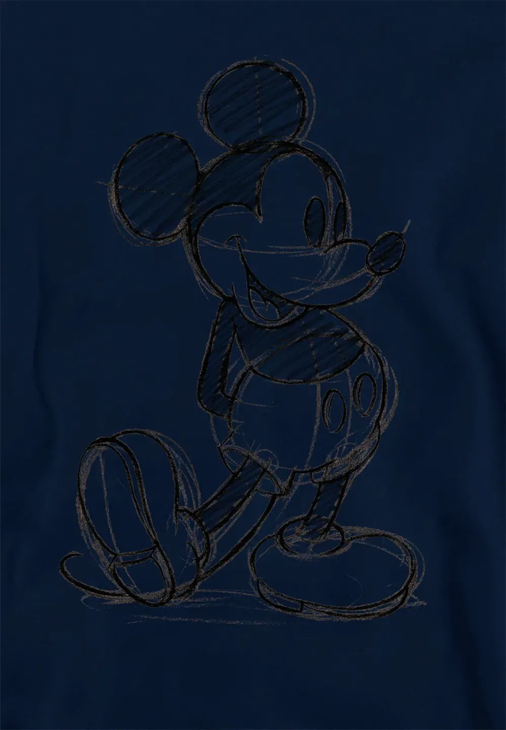 Детская толстовка с принтом Mickey Sketch, Disney, темно-синий — фото 2